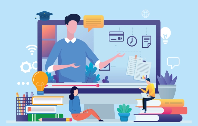 Learning management system dashboard for online courses and training
